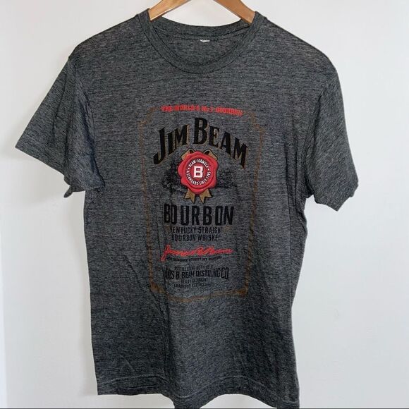 Jim Beam Kentucky Bourbon Whiskey Grey T-Shirt - Picture 2 of 7